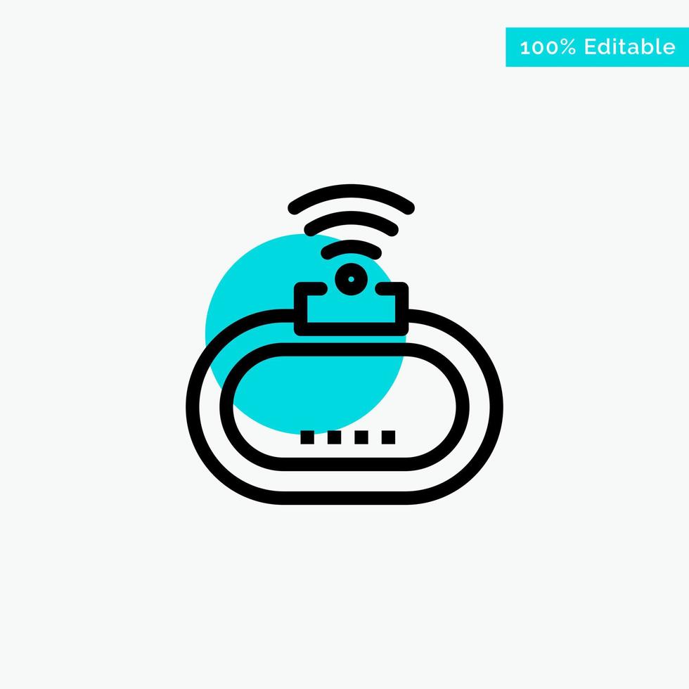 Device Security Wifi Signal turquoise highlight circle point Vector icon