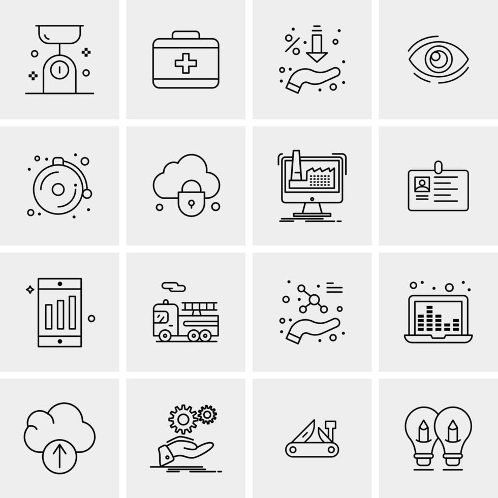 16 Business Universal Icons Vector Creative Icon Illustration to use in web and Mobile Related project