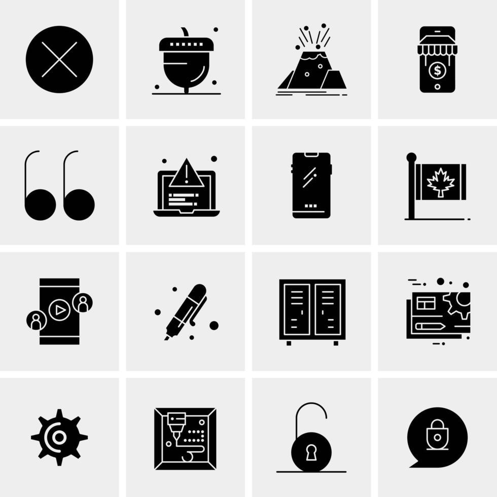 16 iconos de negocios universales vector ilustración de icono creativo para usar en proyectos relacionados con la web y dispositivos móviles