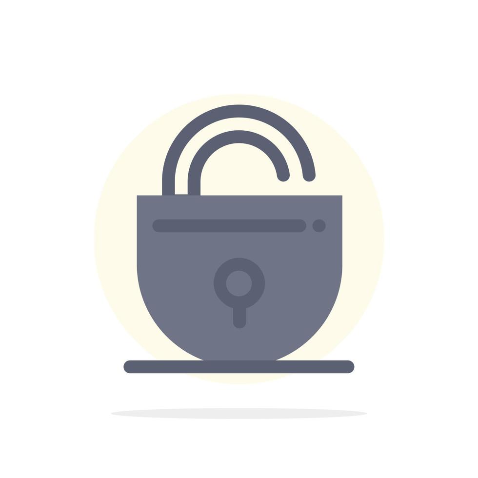 Lock Locked Security Internet Abstract Circle Background Flat color Icon vector