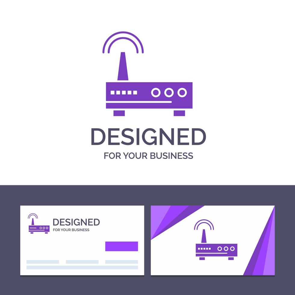 tarjeta de visita creativa y plantilla de logotipo dispositivo wifi señal educación vector ilustración