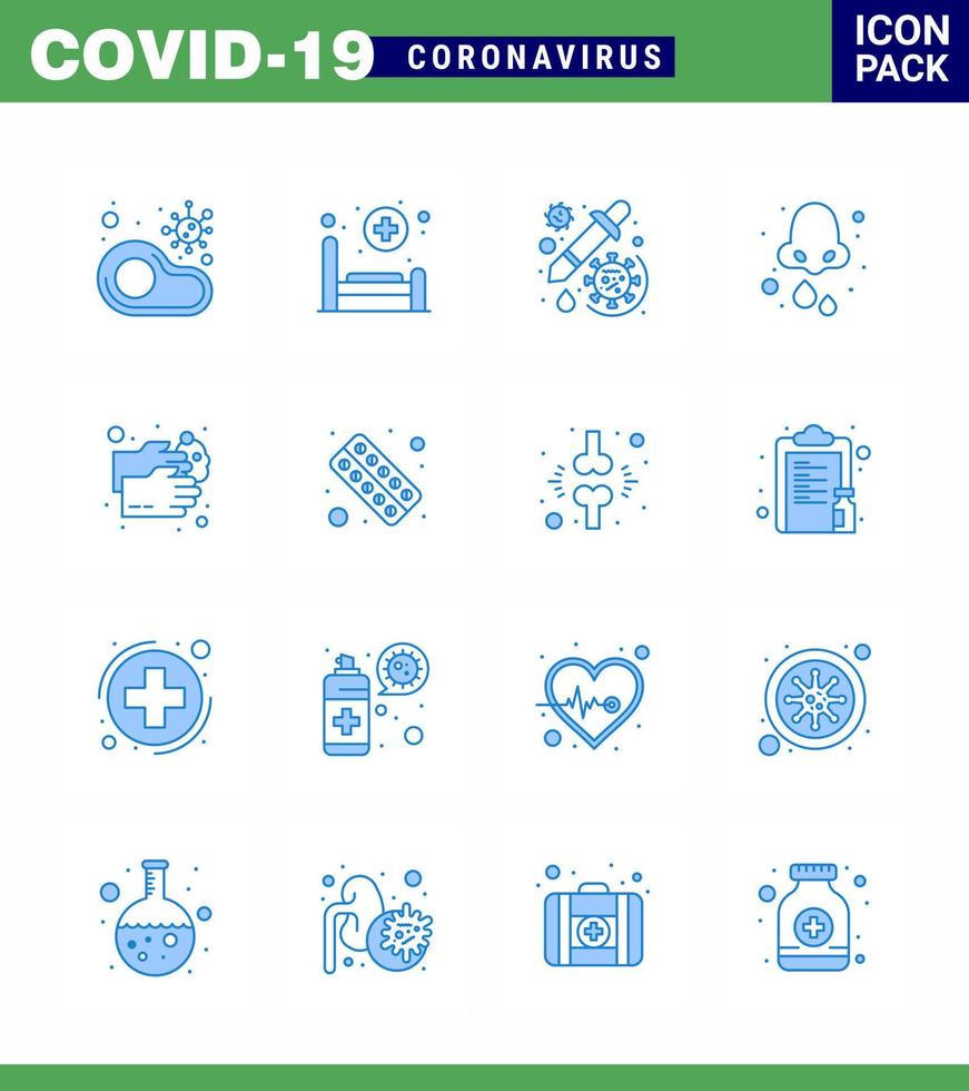 Coronavirus awareness icons 16 Blue icon Corona Virus Flu Related such as drops allergy patient virus dropper viral coronavirus 2019nov disease Vector Design Elements