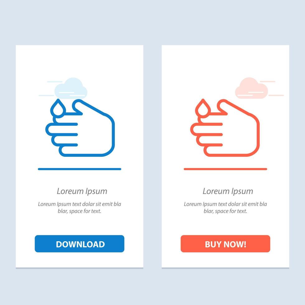 Cleaning Hand Soap Wash  Blue and Red Download and Buy Now web Widget Card Template vector