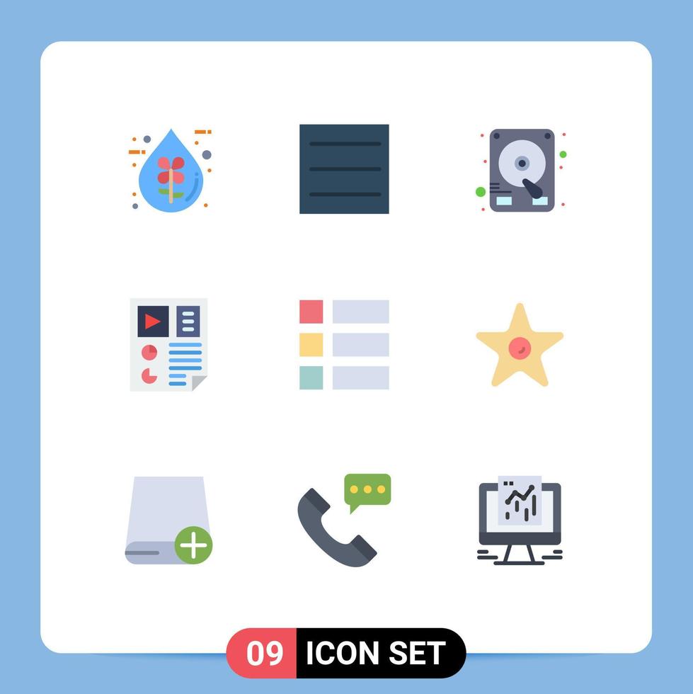 Set of 9 Modern UI Icons Symbols Signs for image collage drive seo page Editable Vector Design Elements