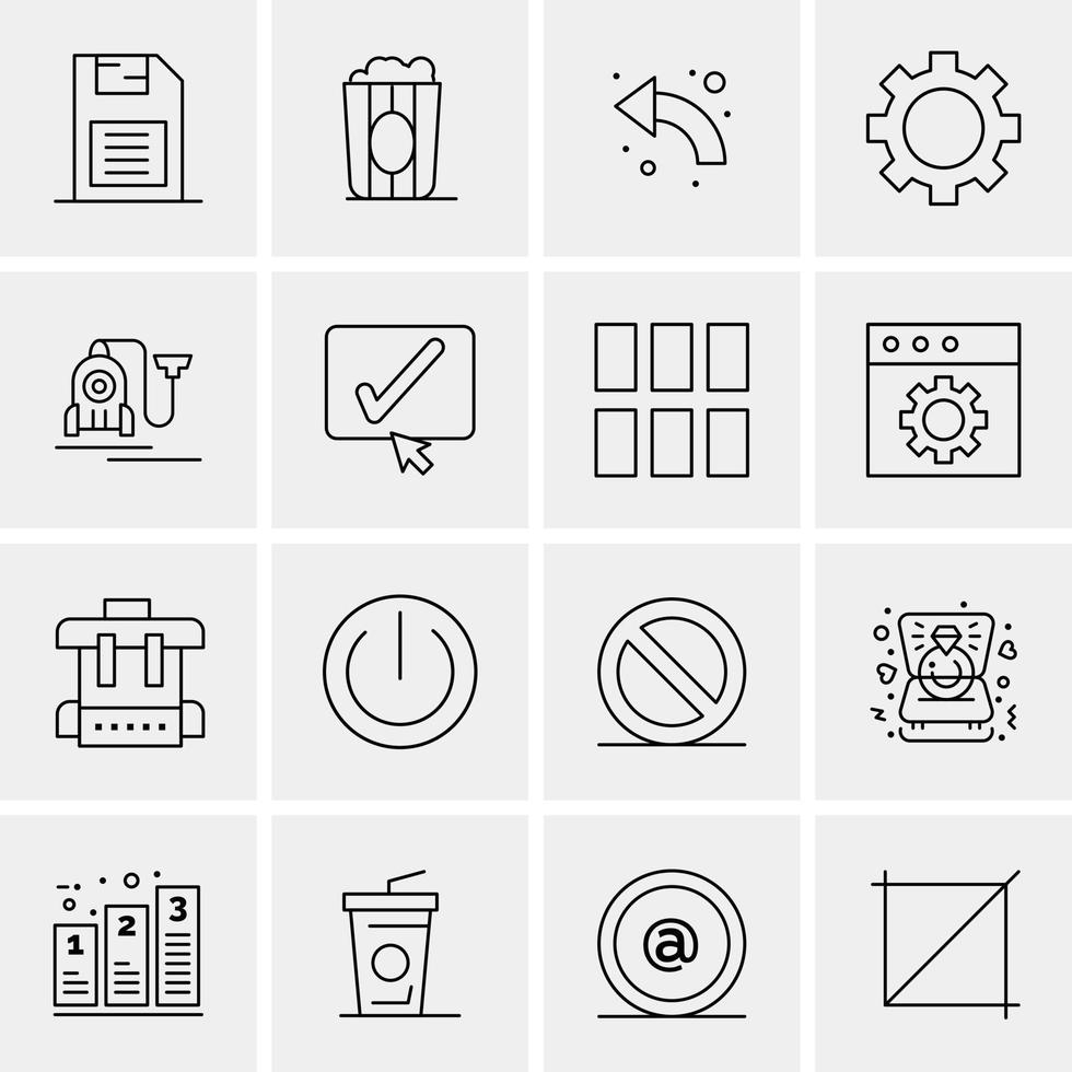 16 iconos universales de negocios vector ilustración de icono creativo para usar en proyectos relacionados con la web y dispositivos móviles