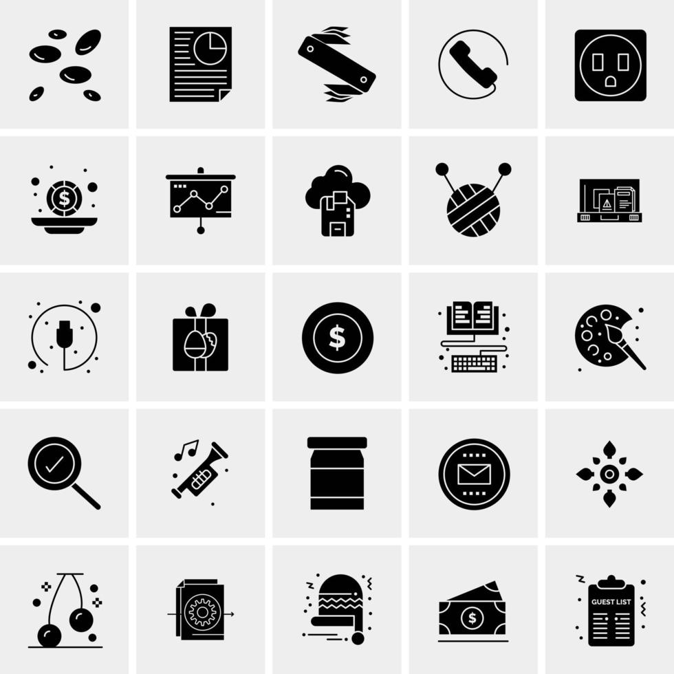 25 iconos de negocios universales vector ilustración de icono creativo para usar en proyectos relacionados con la web y dispositivos móviles