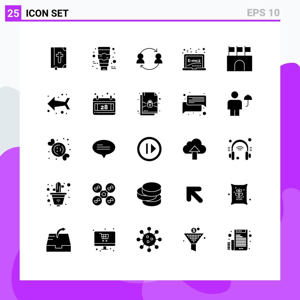 Stock Vector Icon Pack of 25 Line Signs and Symbols for flags formula employee education learning Editable Vector Design Elements