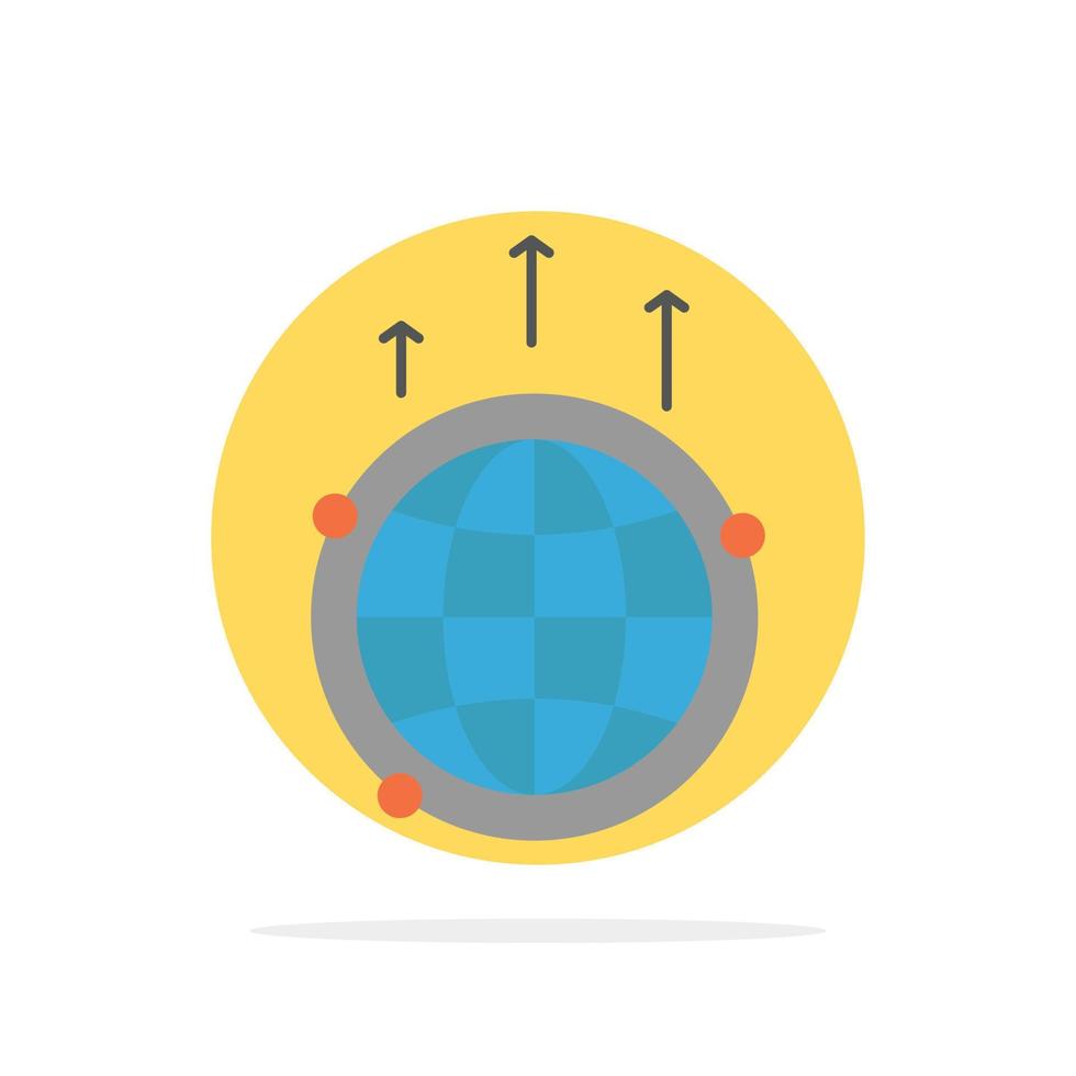 Globe Business Communication Connection Global World Abstract Circle Background Flat color Icon vector