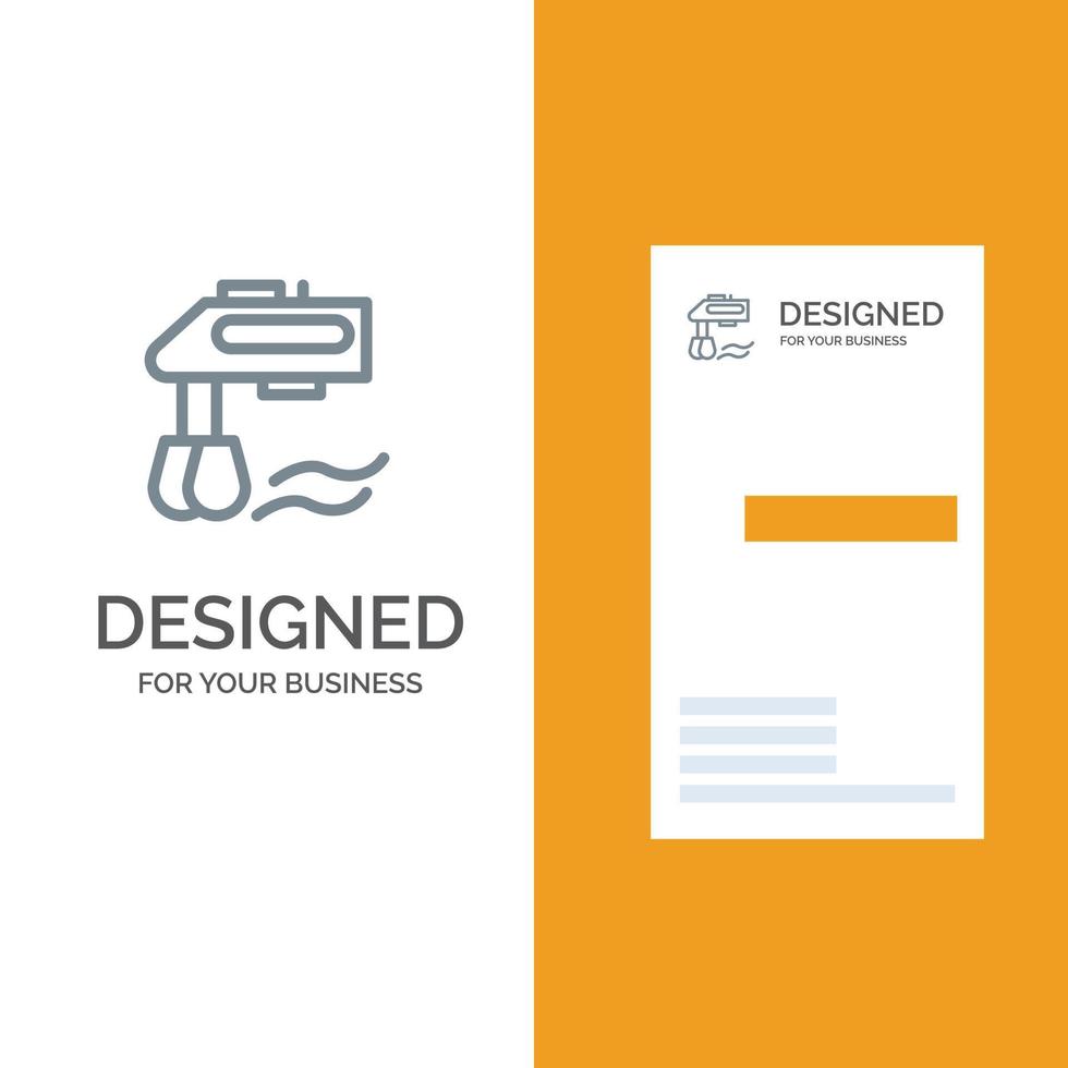 Mixer Kitchen Manual Blender Grey Logo Design and Business Card Template vector