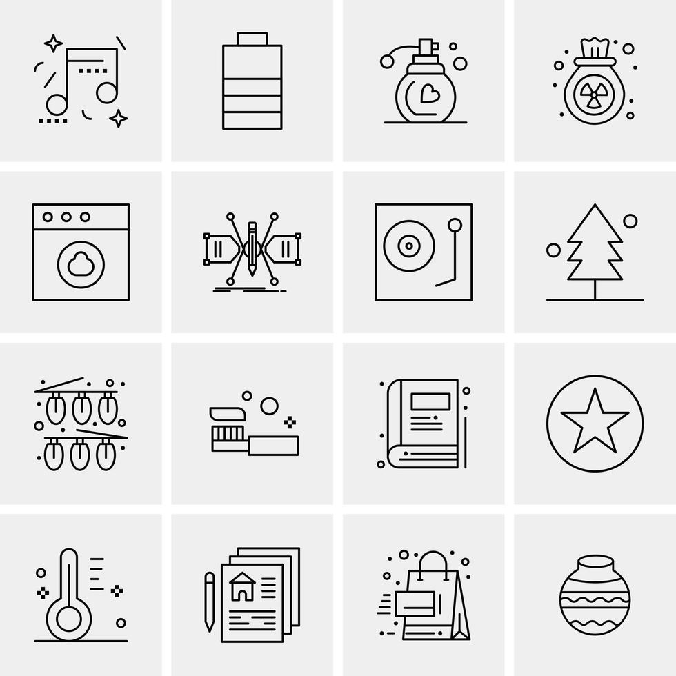 16 iconos universales de negocios vector ilustración de icono creativo para usar en proyectos relacionados con la web y dispositivos móviles