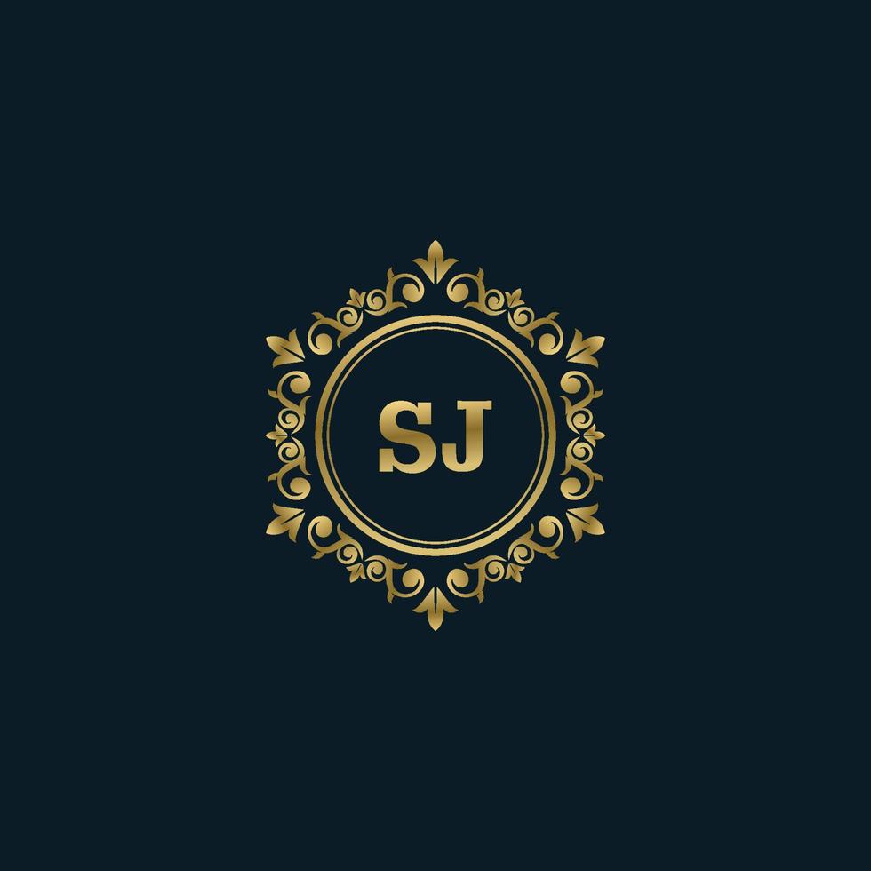 Letter SJ logo with Luxury Gold template. Elegance logo vector template.