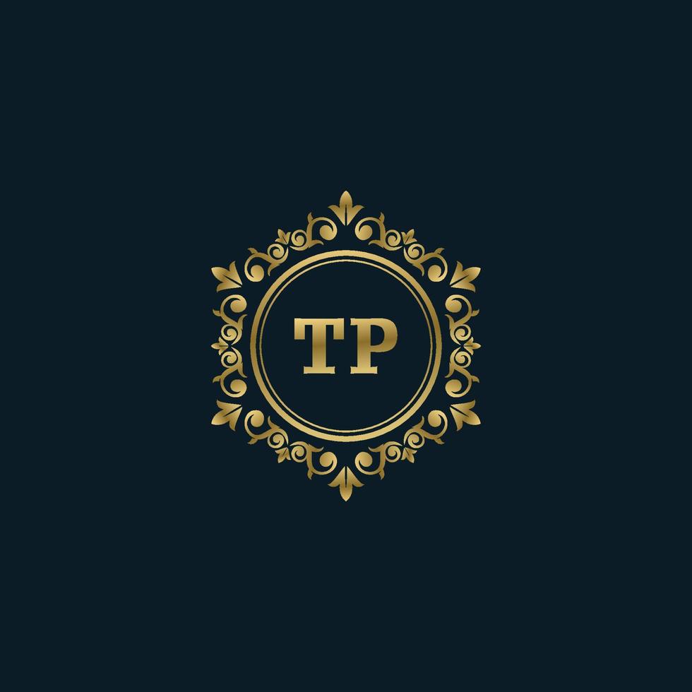 logotipo de letra tp con plantilla de oro de lujo. plantilla de vector de logotipo de elegancia.