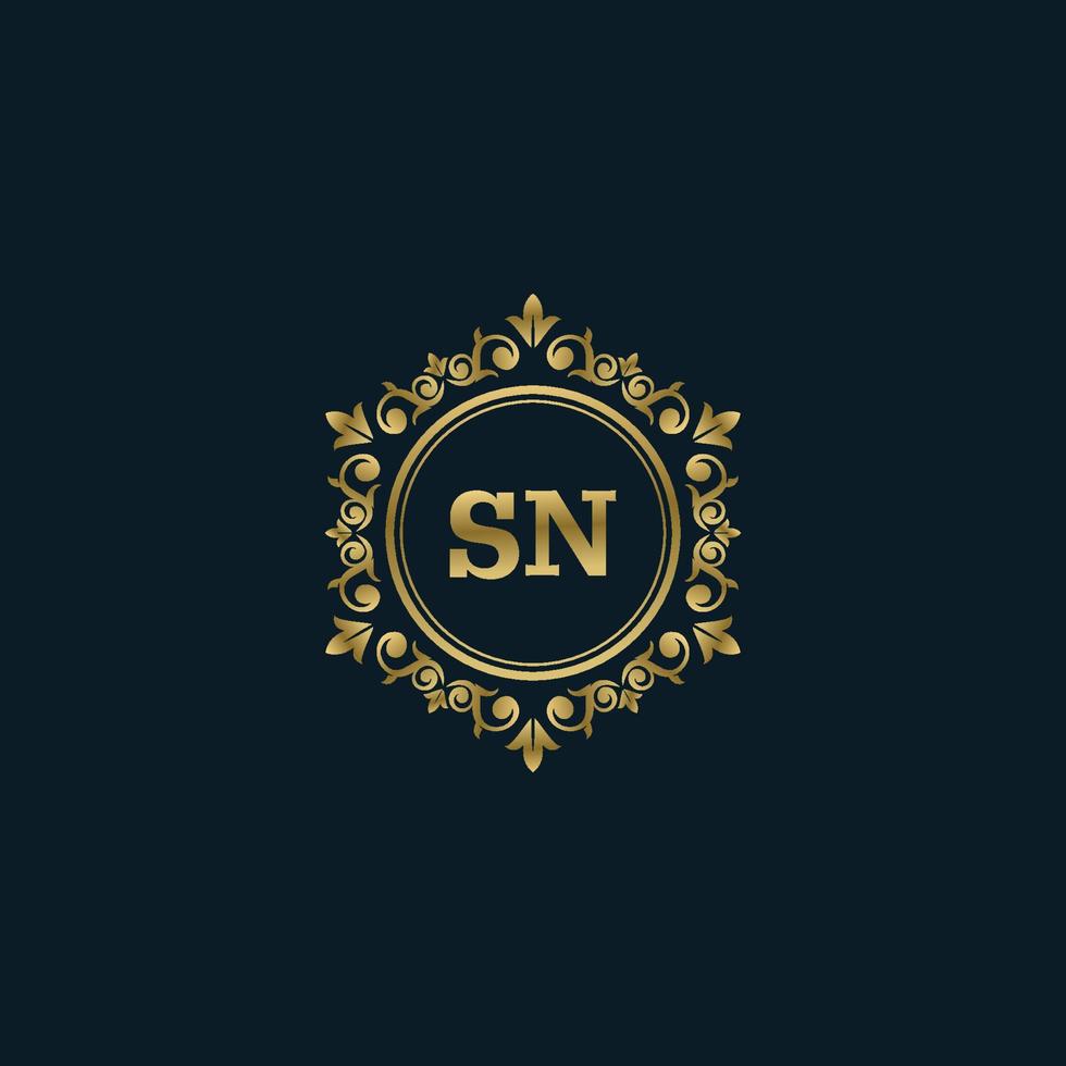 Letter SN logo with Luxury Gold template. Elegance logo vector template.