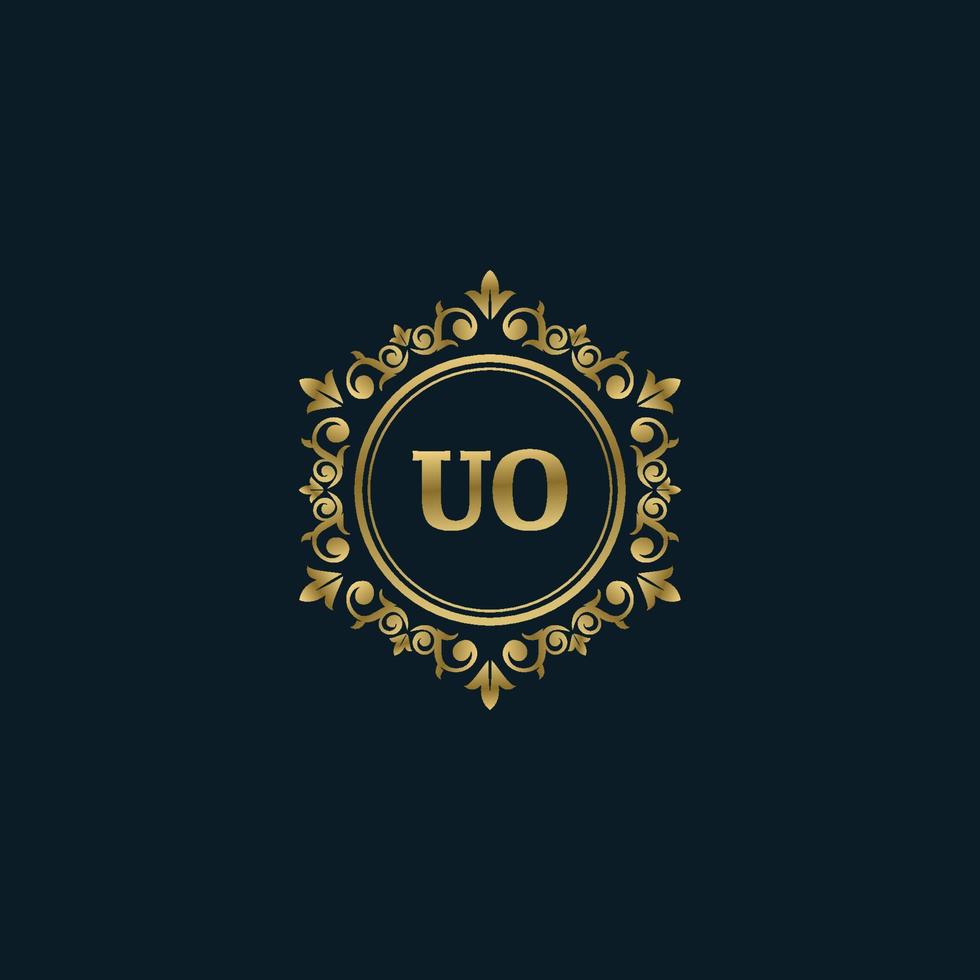 Letter UO logo with Luxury Gold template. Elegance logo vector template.