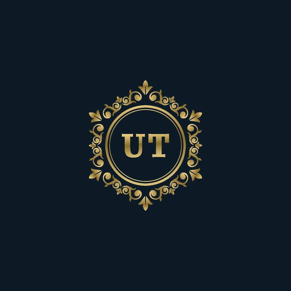 Letter UT logo with Luxury Gold template. Elegance logo vector template.