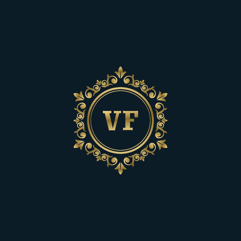 logotipo de letra vf con plantilla de oro de lujo. plantilla de vector de logotipo de elegancia.