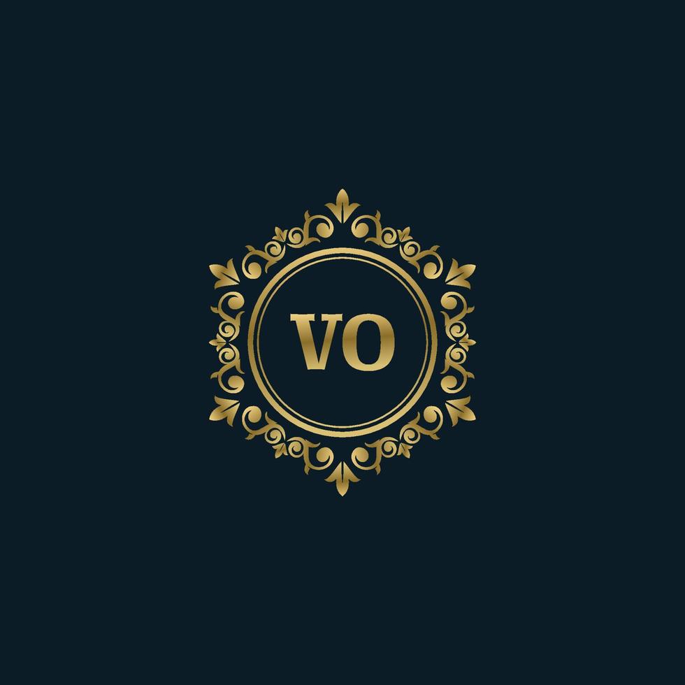 logotipo de la letra vo con plantilla de oro de lujo. plantilla de vector de logotipo de elegancia.