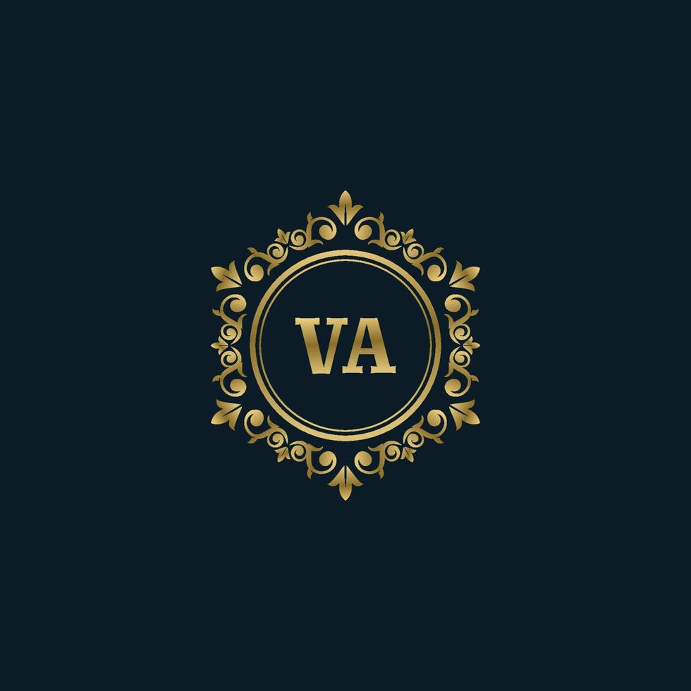 logotipo de letra va con plantilla de oro de lujo. plantilla de vector de logotipo de elegancia.