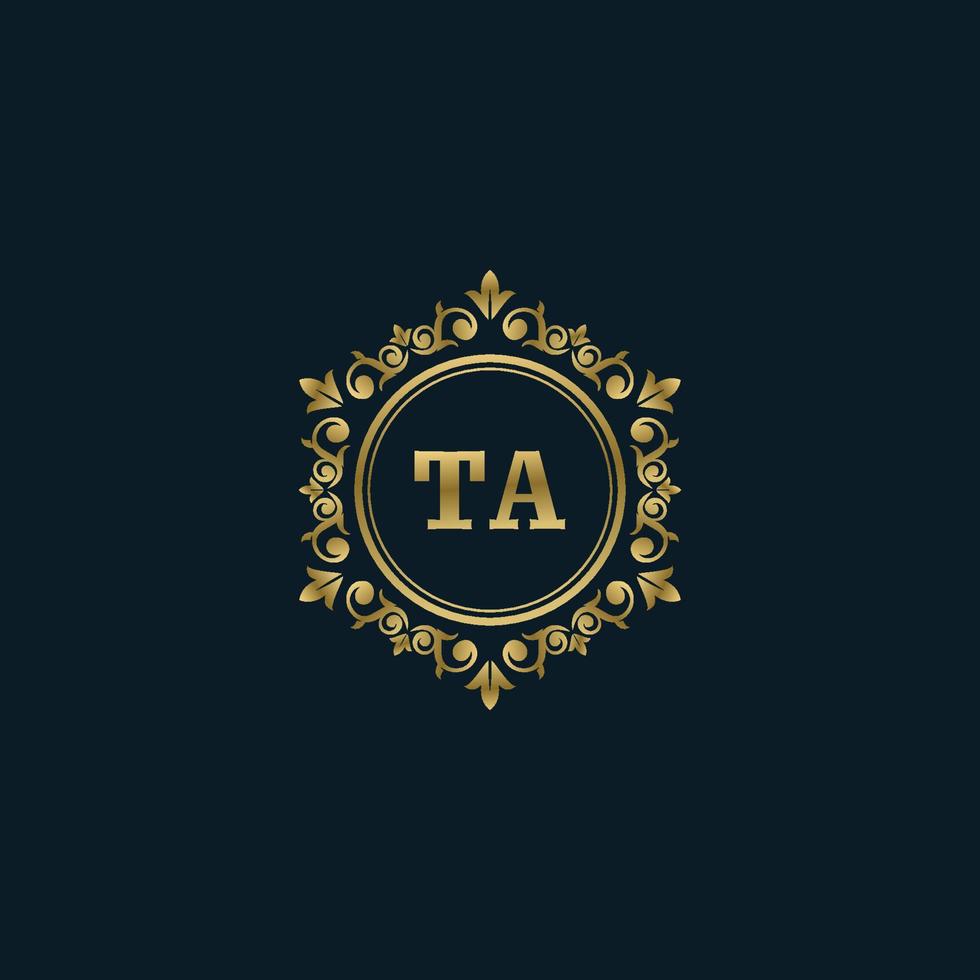 Letter TA logo with Luxury Gold template. Elegance logo vector template.