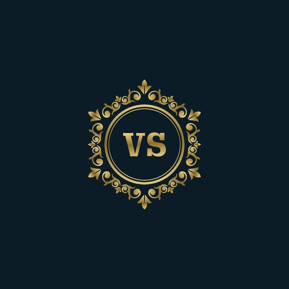 Letter VS logo with Luxury Gold template. Elegance logo vector template.