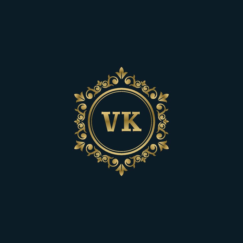Letter VK logo with Luxury Gold template. Elegance logo vector template.