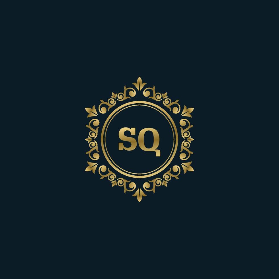 Letter SQ logo with Luxury Gold template. Elegance logo vector template.