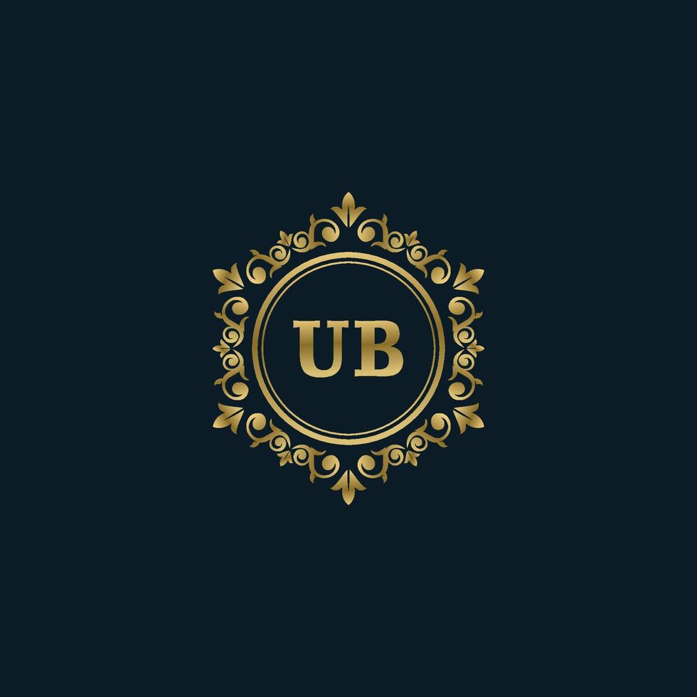 logotipo de letra ub con plantilla de oro de lujo. plantilla de vector de logotipo de elegancia.