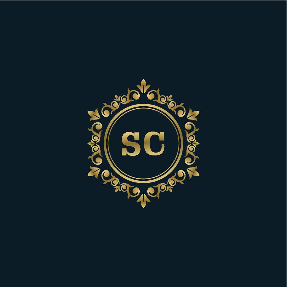 Letter SC logo with Luxury Gold template. Elegance logo vector template.