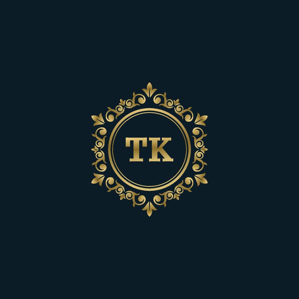 logotipo de letra tk con plantilla de oro de lujo. plantilla de vector de logotipo de elegancia.