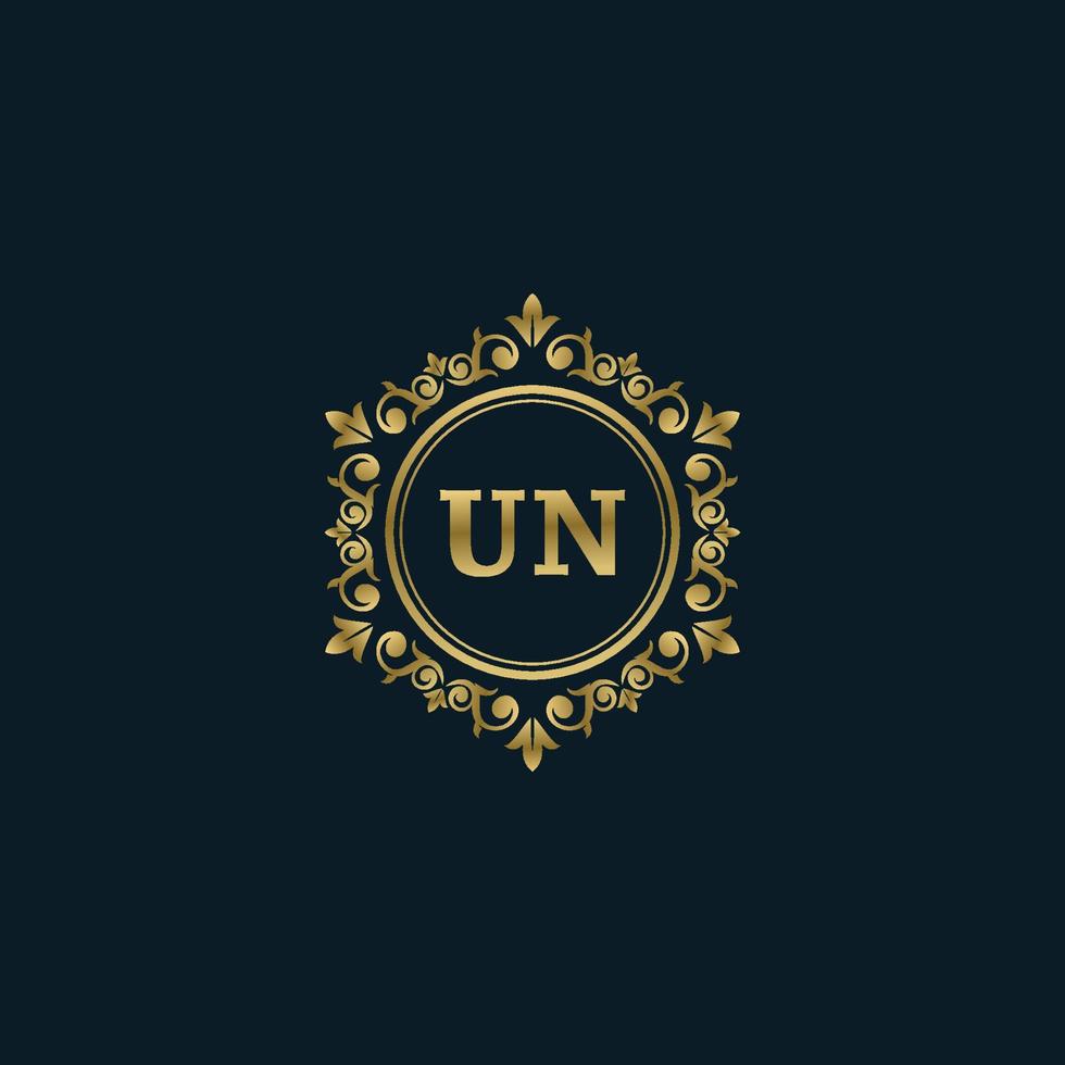 Letter UN logo with Luxury Gold template. Elegance logo vector template.