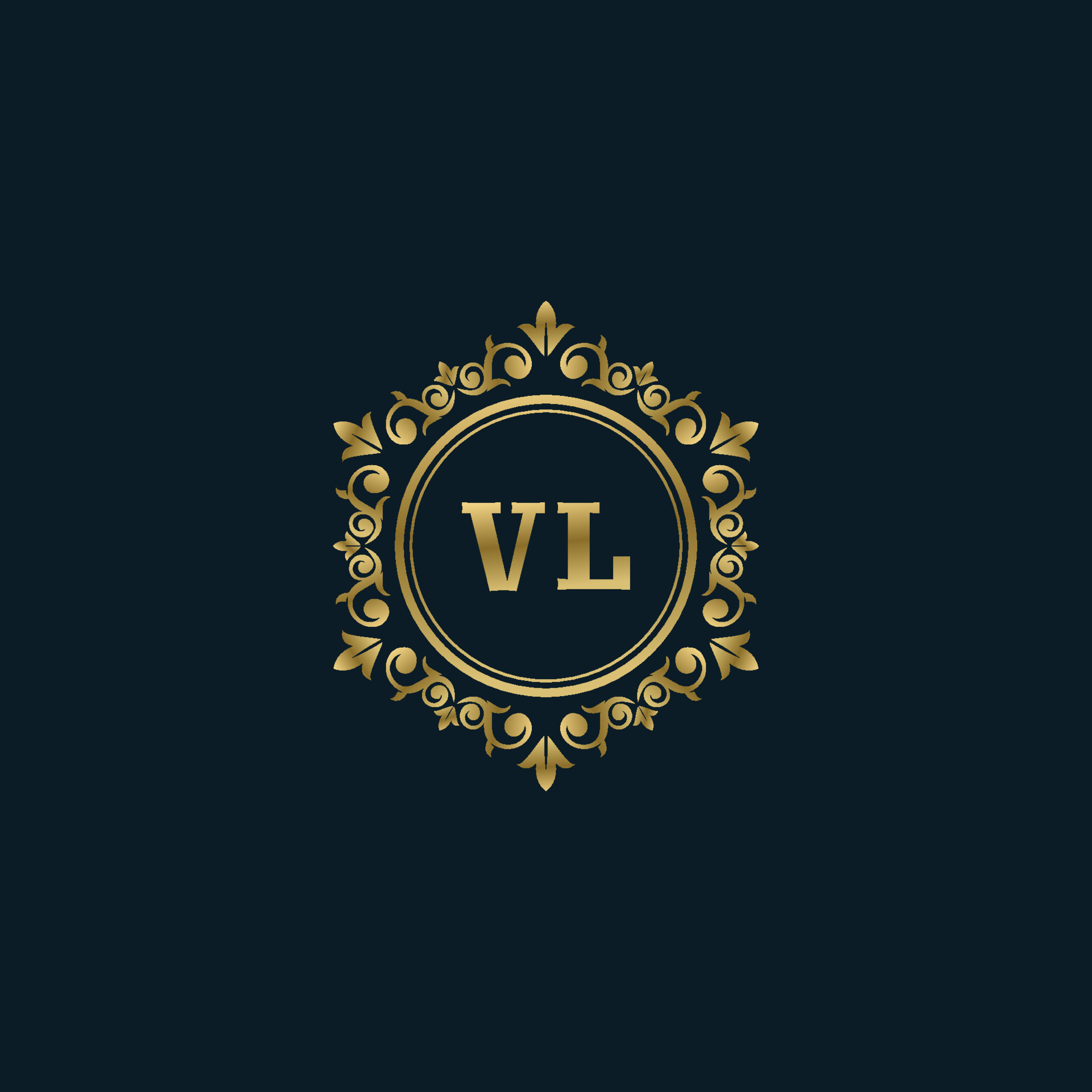 Letter VL logo with Luxury Gold template. Elegance logo vector