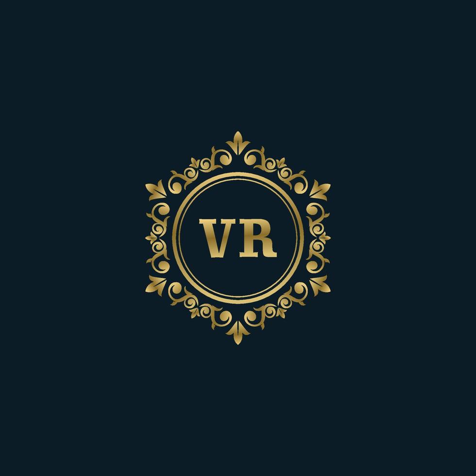 Letter VR logo with Luxury Gold template. Elegance logo vector template.