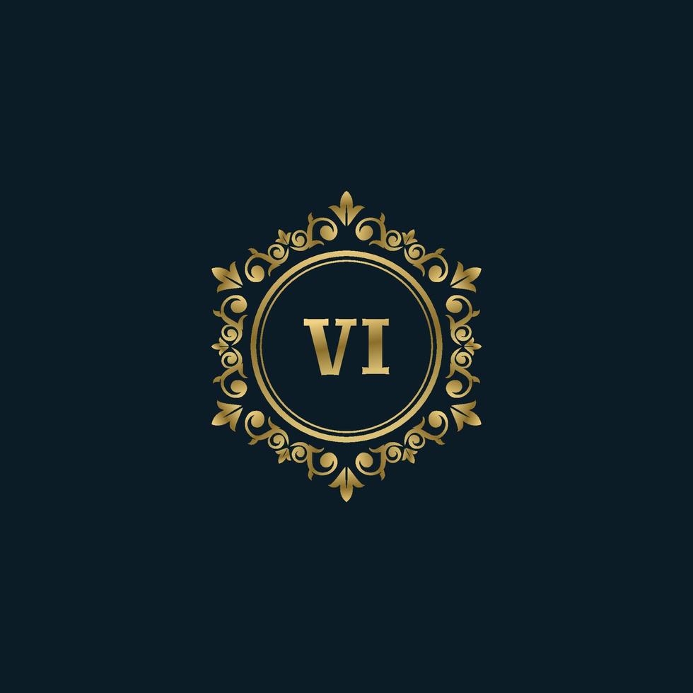 logotipo de la letra vi con plantilla de oro de lujo. plantilla de vector de logotipo de elegancia.