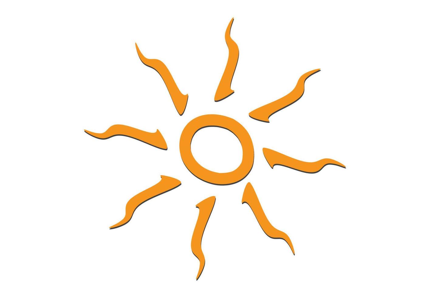 Sun icon vector, Yellow Stylized Sun vector