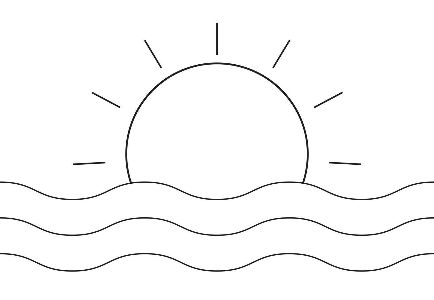 Sun Vector, Hand drawn sun logo vector
