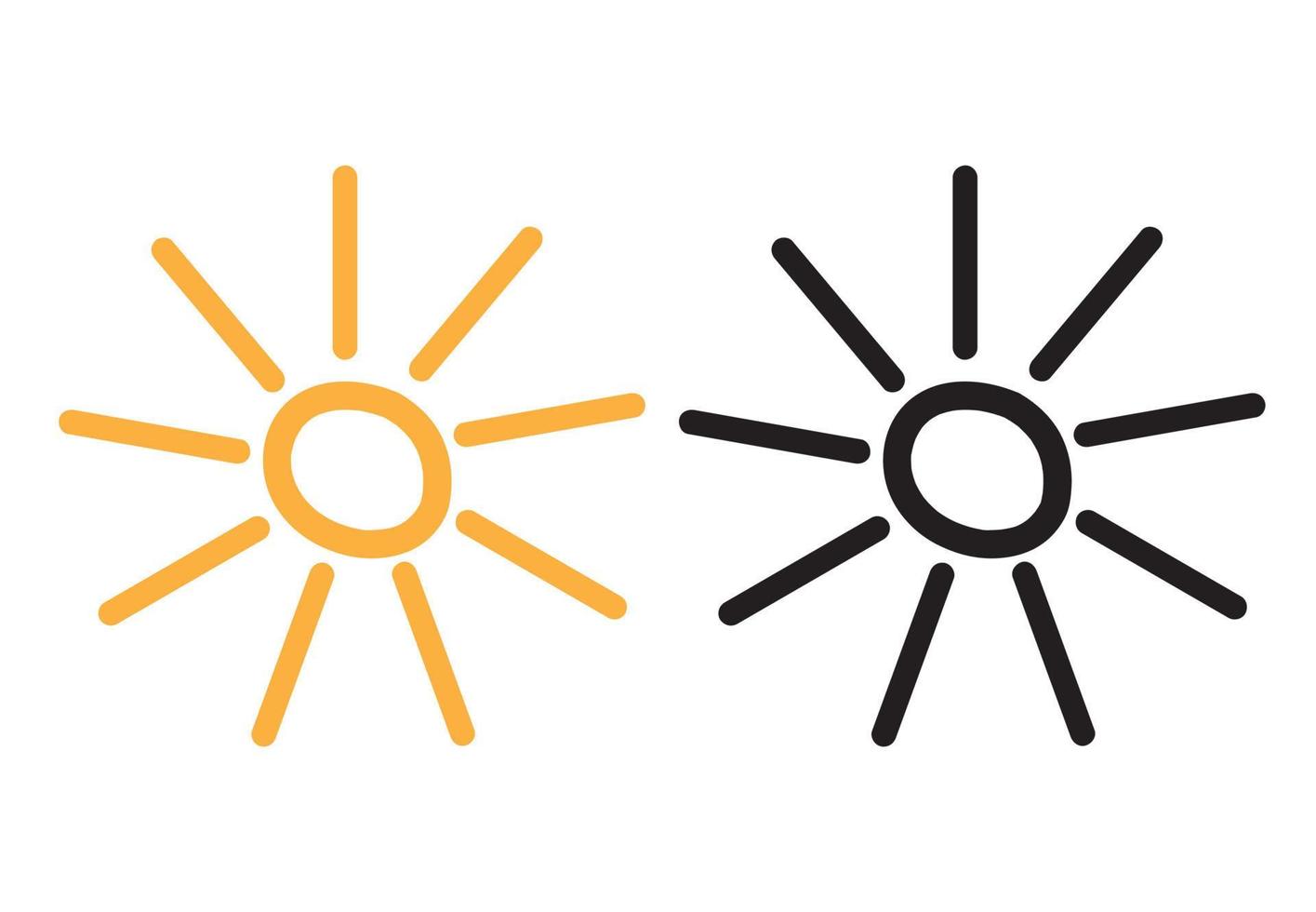 Sun icon vector, Yellow Stylized Sun vector