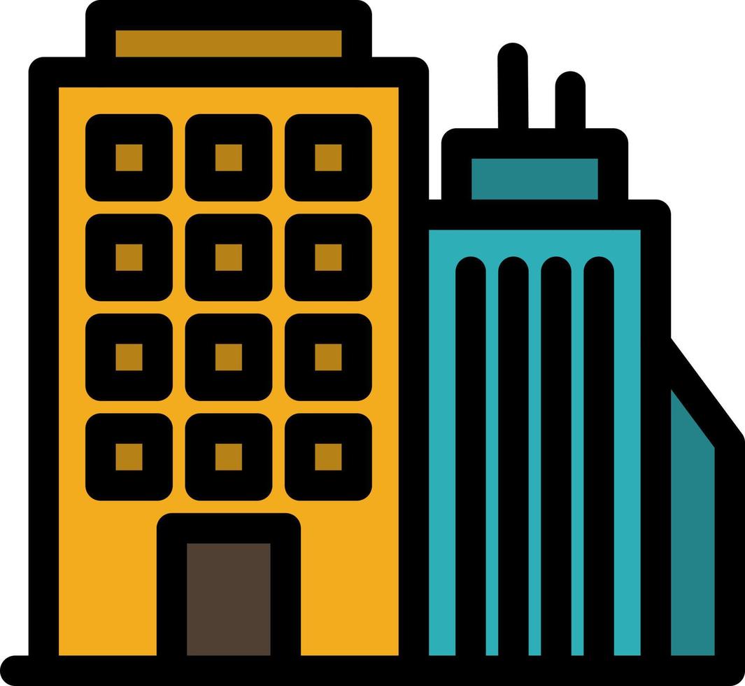 edificio oficina torre oficina central color plano icono vector icono banner plantilla