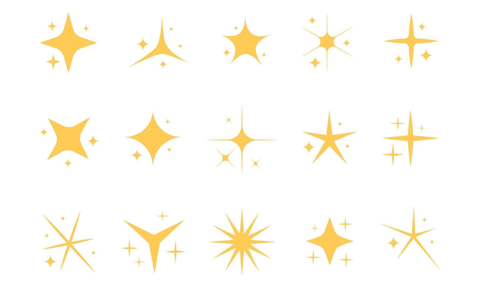 Sparkling stars icon set vector