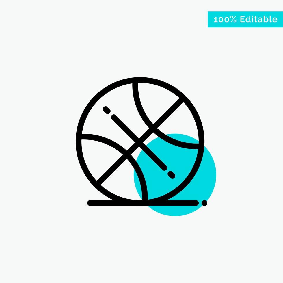 Basketball Ball Sports Usa turquoise highlight circle point Vector icon