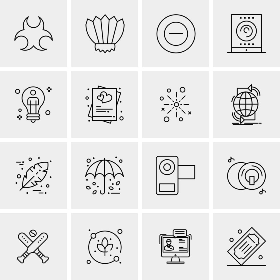 16 iconos universales de negocios vector ilustración de icono creativo para usar en proyectos relacionados con la web y dispositivos móviles