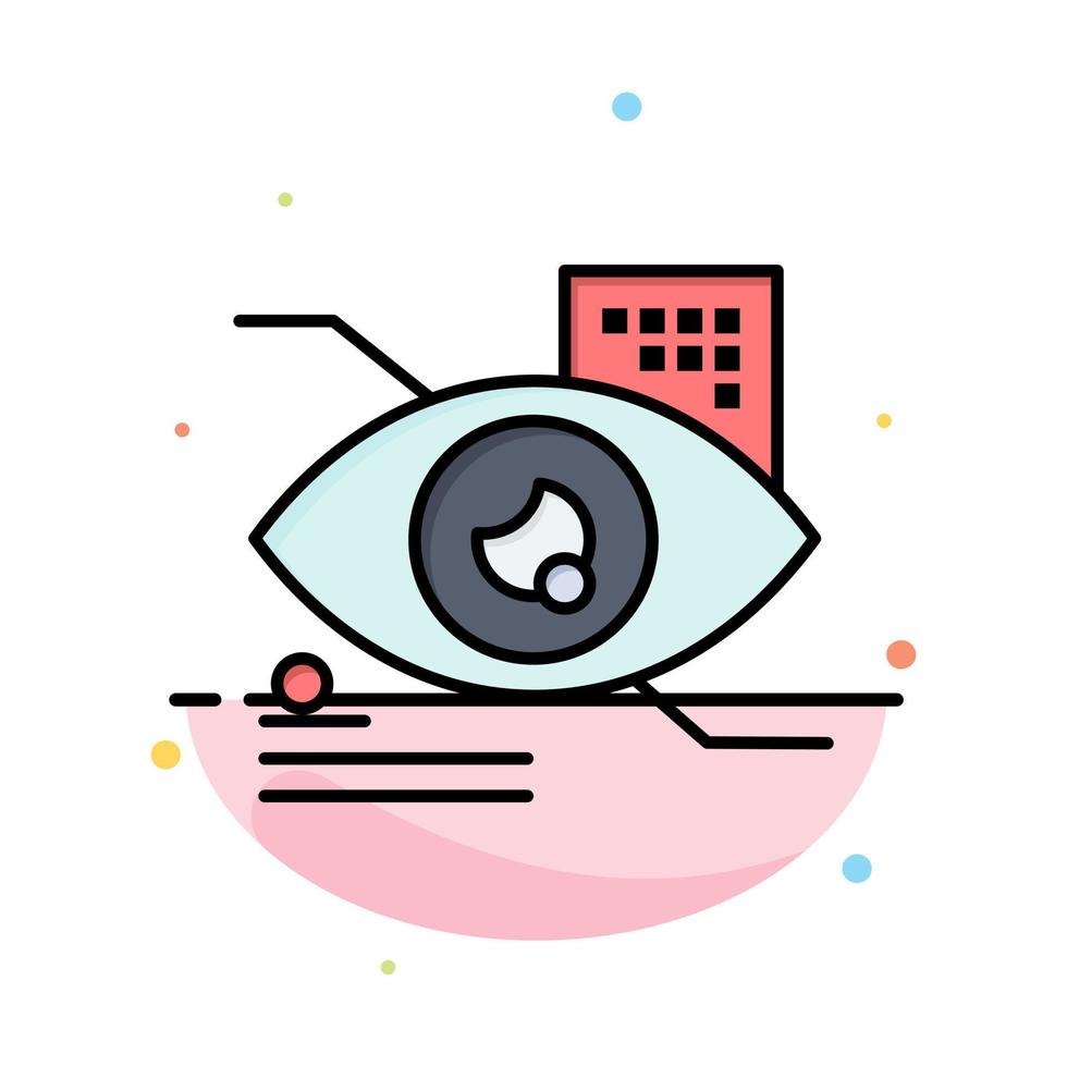 Eye Tap Eye tap Technology Abstract Flat Color Icon Template vector