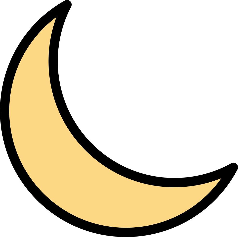 luna noche dormir color plano natural icono vector icono banner plantilla