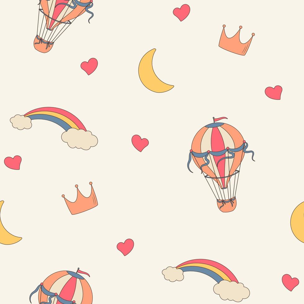 ballons and rainbows vector