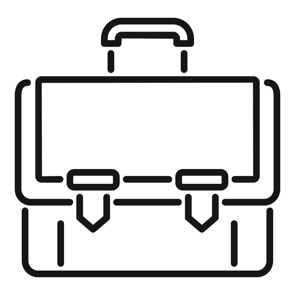 Carry briefcase icon outline vector. Work bag vector