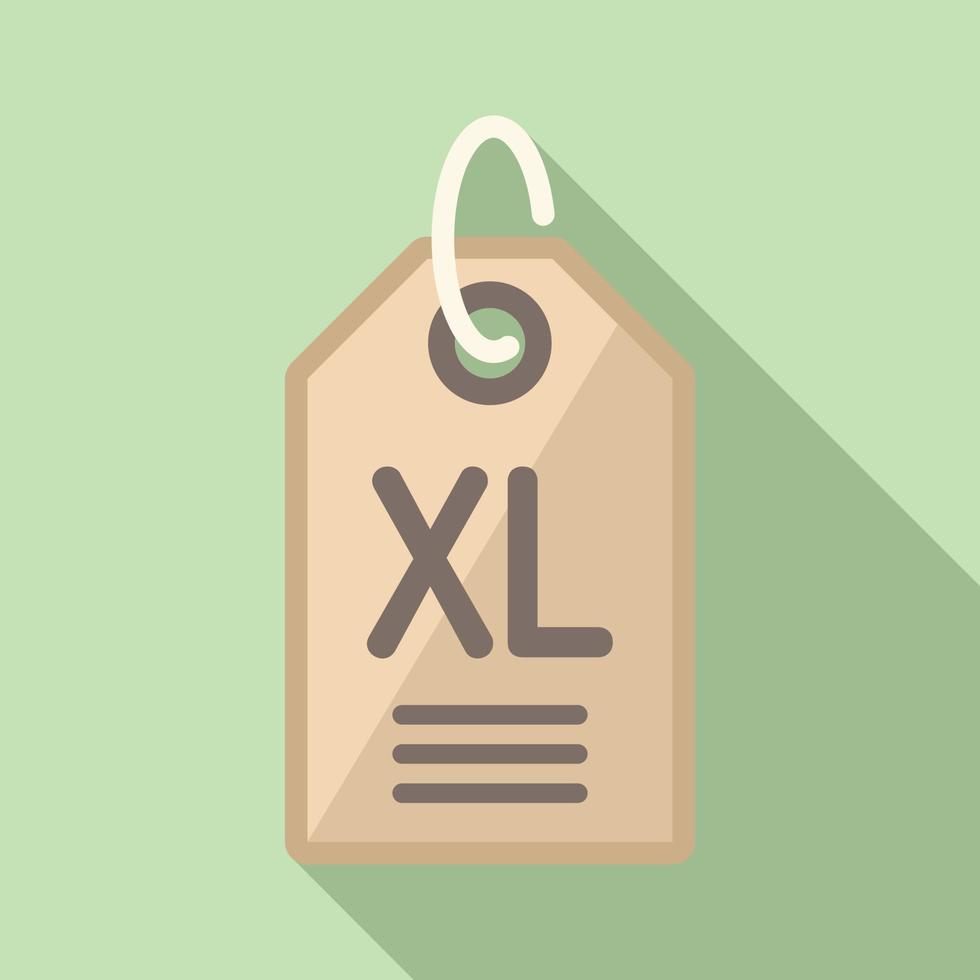 XL paper tag icon flat vector. Fabric label vector