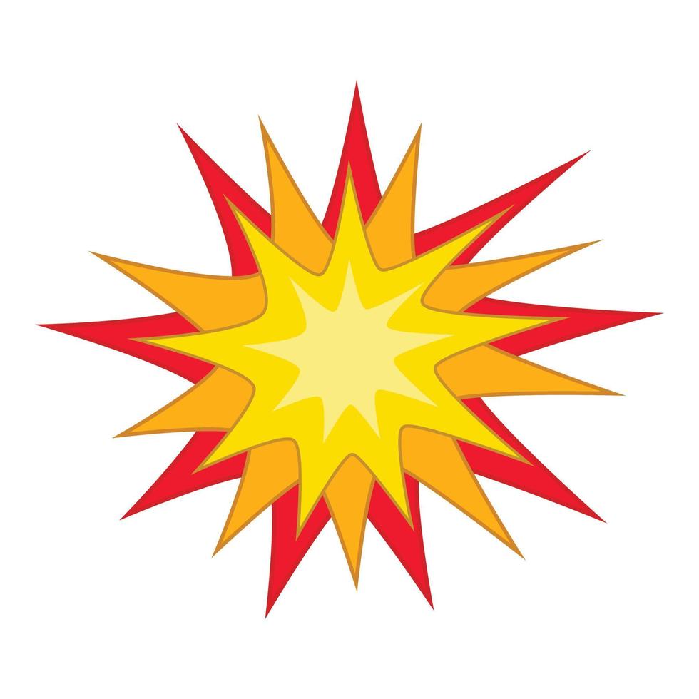Starburst icon, cartoon style vector