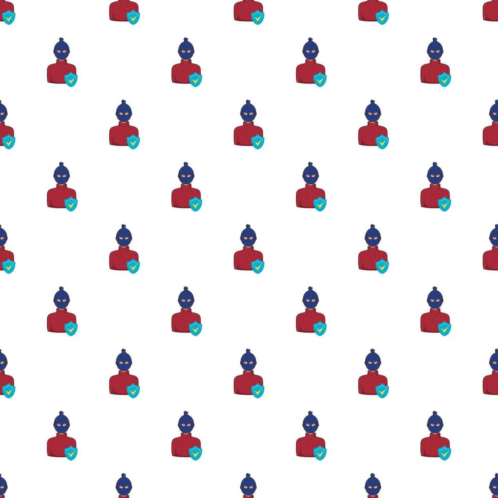 Robbery insurance pattern, cartoon style vector