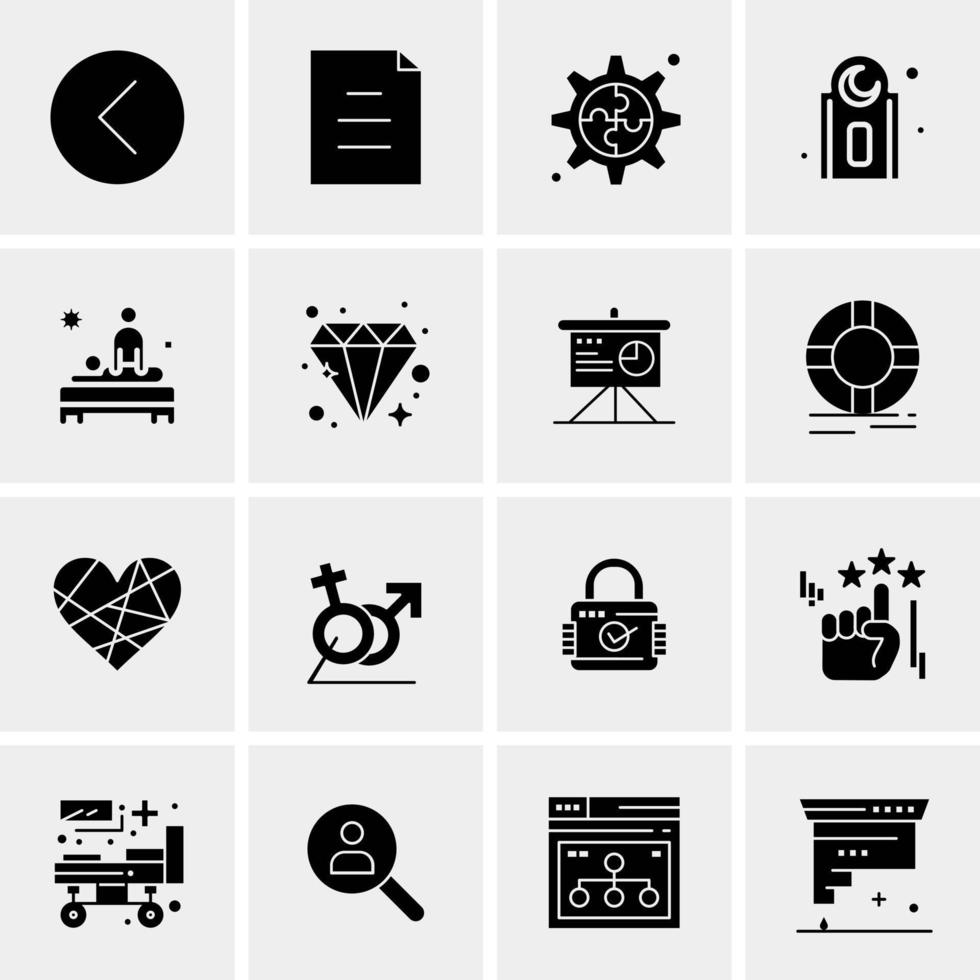 16 iconos universales de negocios vector ilustración de icono creativo para usar en proyectos relacionados con la web y dispositivos móviles