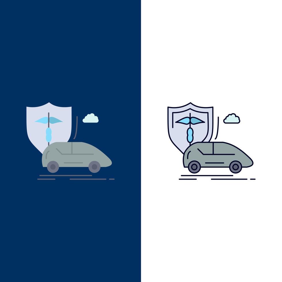 car hand insurance transport safety Flat Color Icon Vector