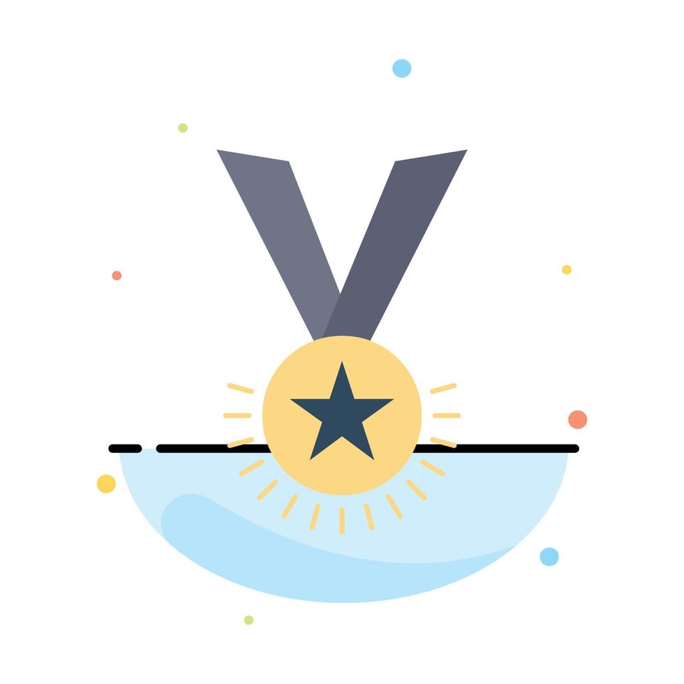 Award honor medal rank reputation ribbon Flat Color Icon Vector